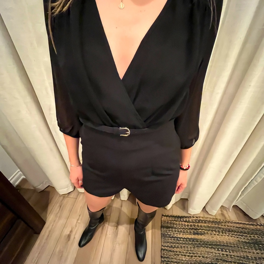 Black Shorts jumpsuit. One piece.